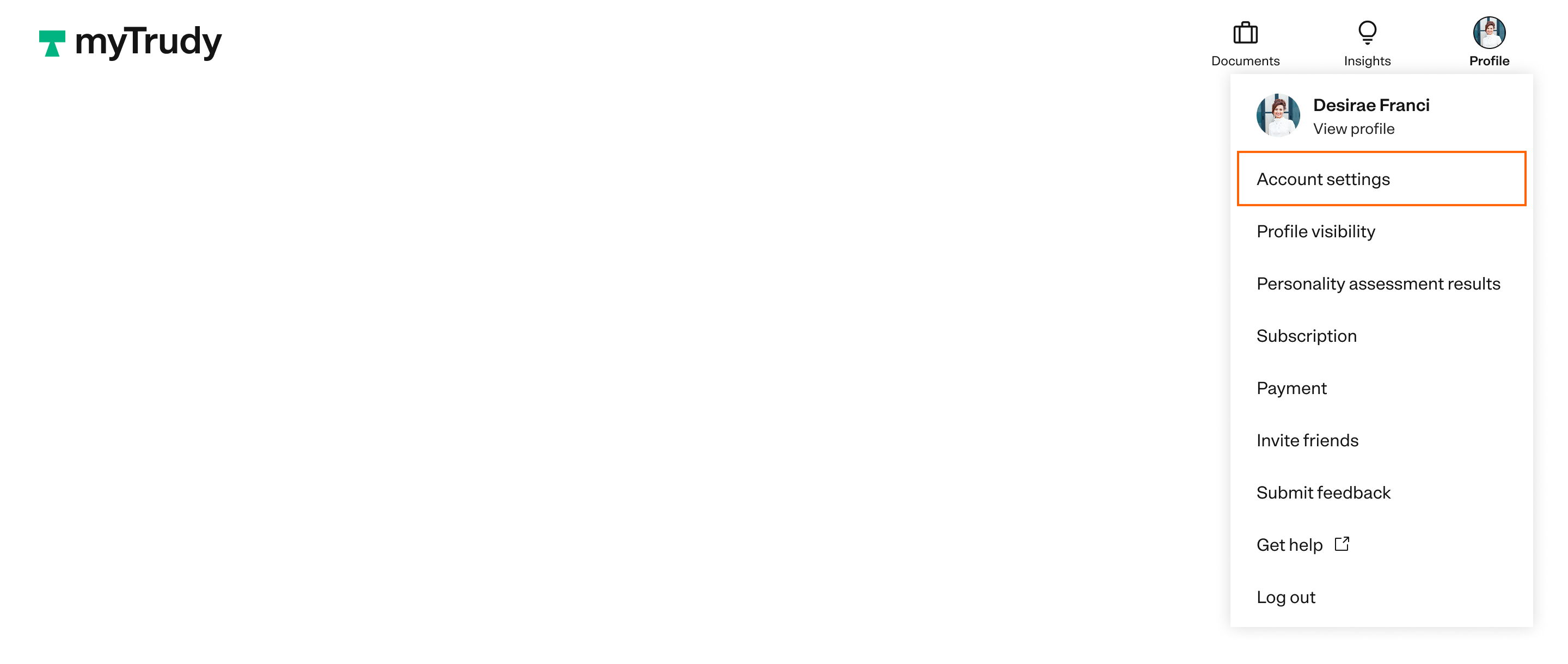 navigation menu