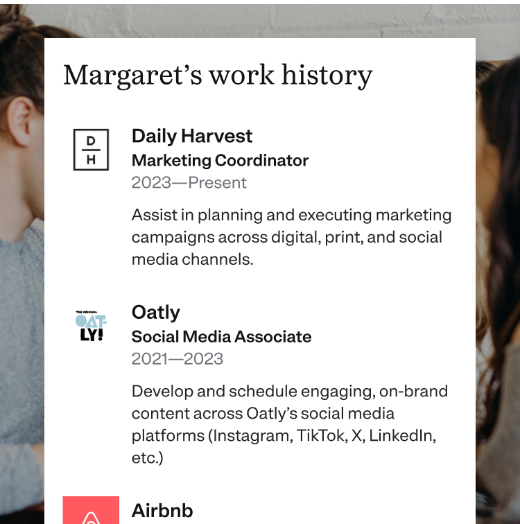 mobile work history